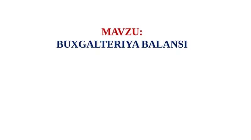 BUXGALTERIYA BALANSI 1