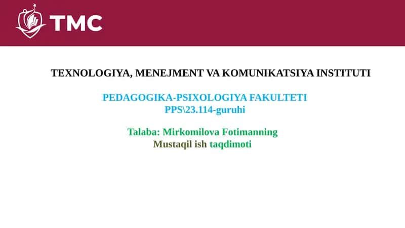 Mustaqil ishtaqdimot 1