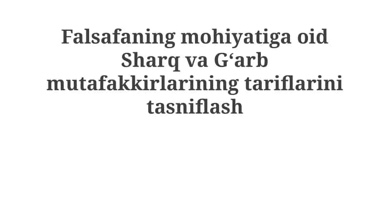 Falsafaning Mohiyati 1