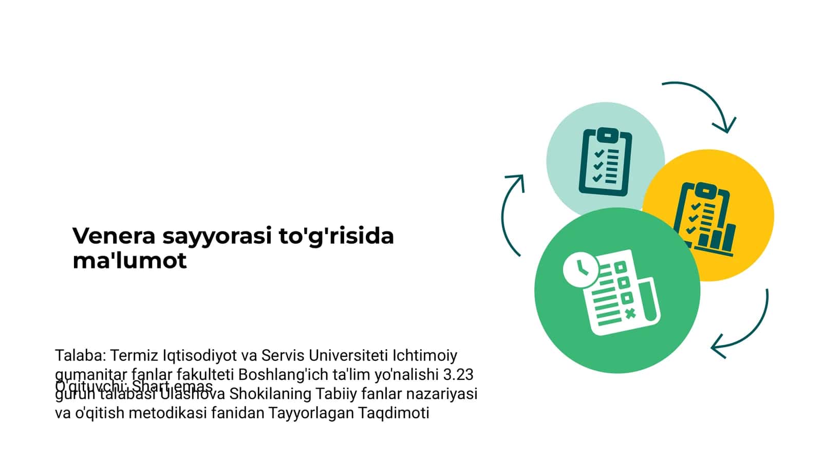 Venera sayyorasi to'g'risida ma'lumot 1