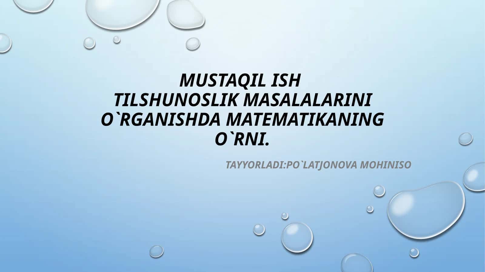 Tilshunoslik va matematika aloqasi 1