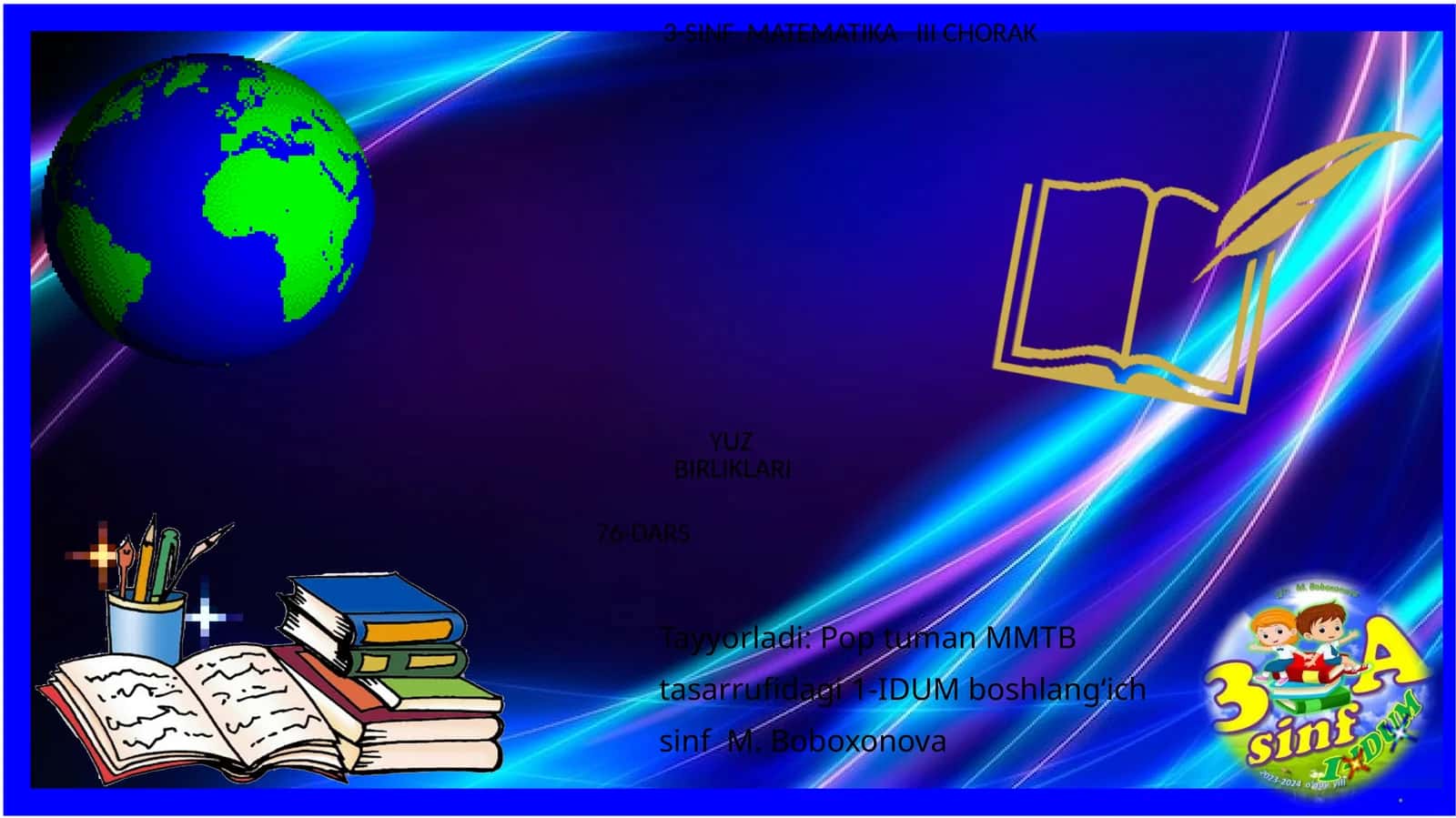 3-SINF MATEMATIKA III CHORAK YUZBIRLIKLARI 1