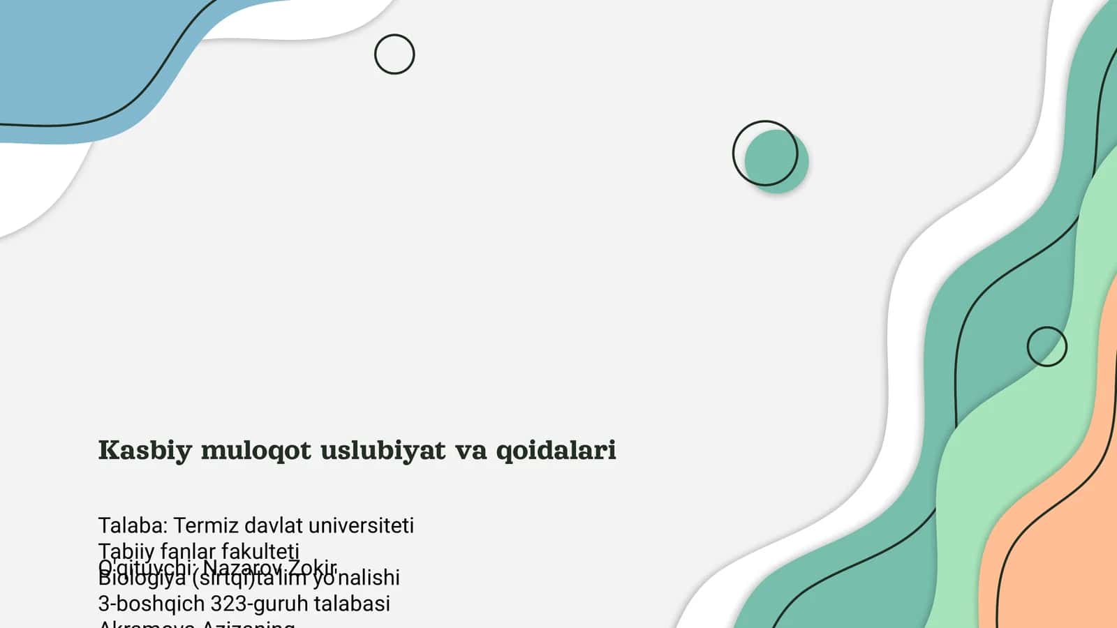 Kasbiy muloqot uslubiyat va qoidalari 1
