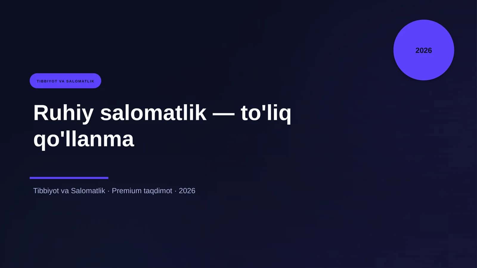 Ruhiy salomatlik — to'liq qo'llanma 1