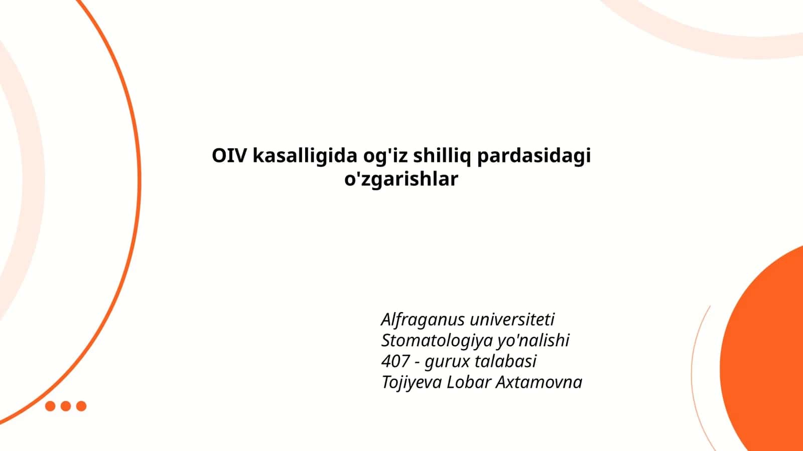 OIV kasalligida og'iz shilliq pardasidagi o'zgarishlar 1