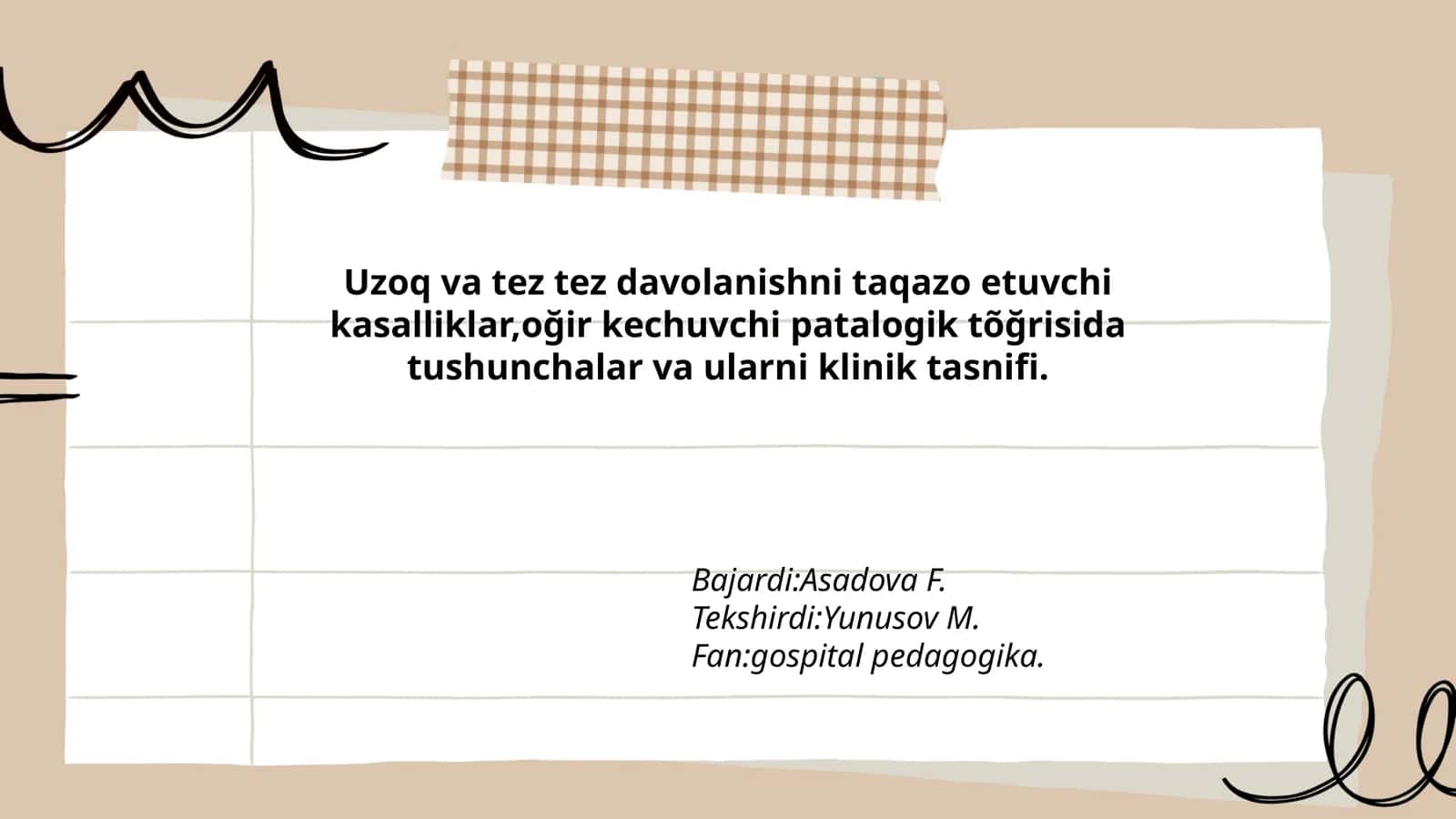Uzoq va tez tez davolanishni taqazo etuvchi kasalliklar 1