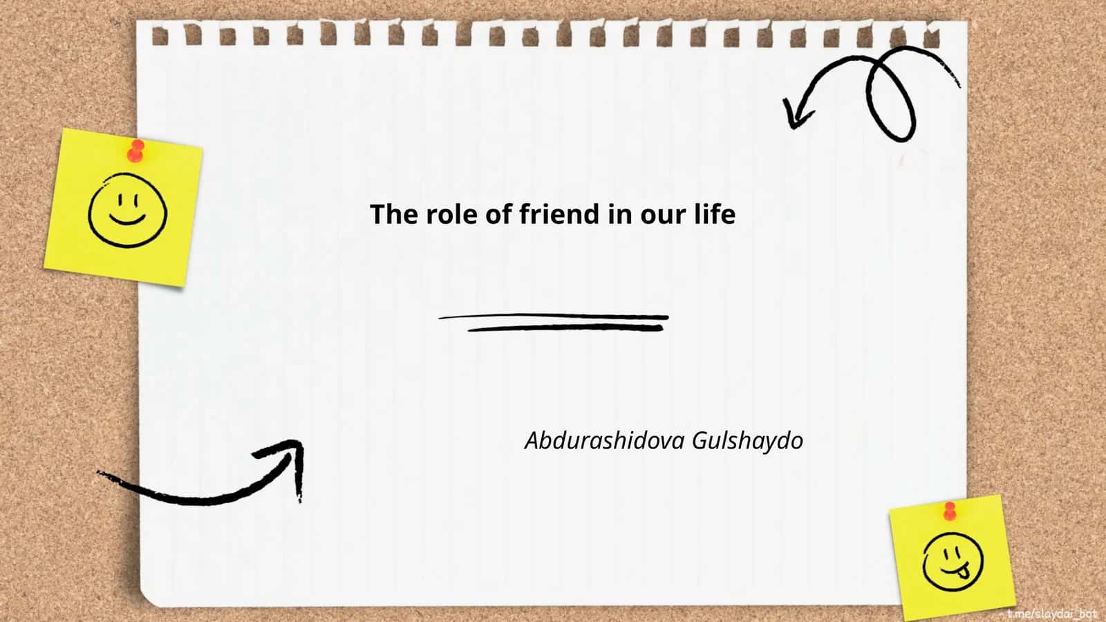 The role of friend in our life 1