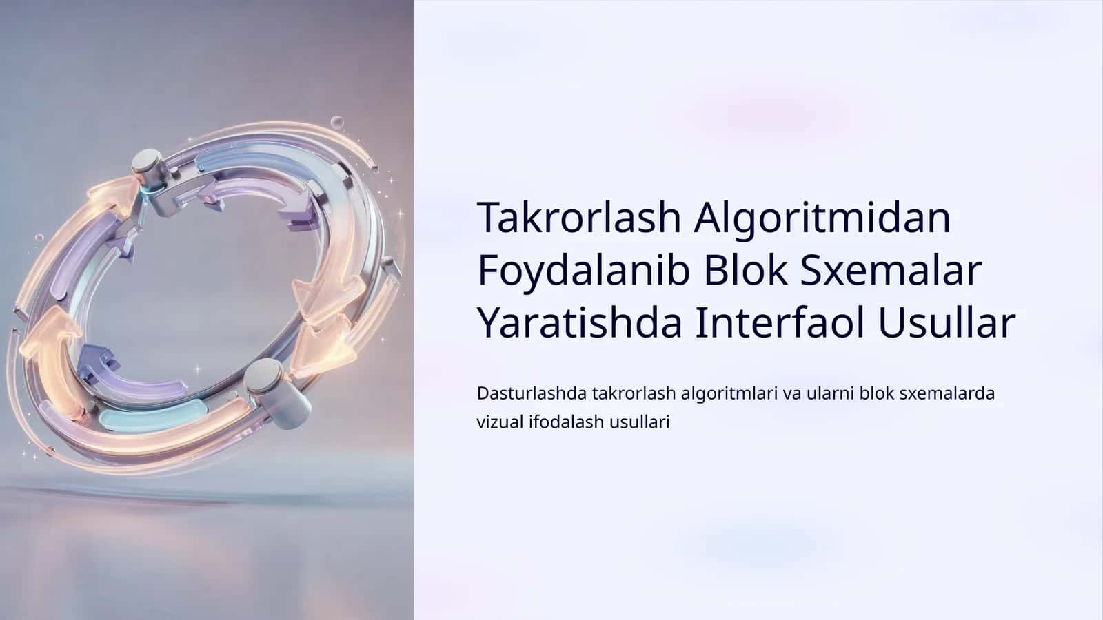 Takrorlash Algoritmidan Foydalanib Blok Sxemalar Yaratishda Interfaol Usullar 1
