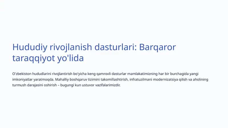 Hududiy rivojlanish dasturlari 1