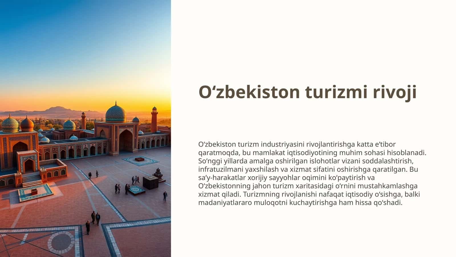 Oʻzbekiston turizmi rivoji 1
