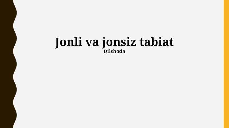 Tirik va jonsiz tabiat 1