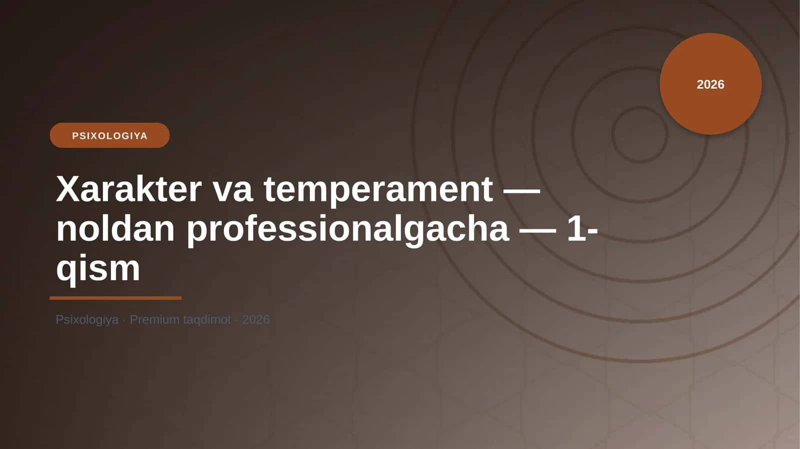 Xarakter va temperament — noldan professionalgacha — 1-qism 1