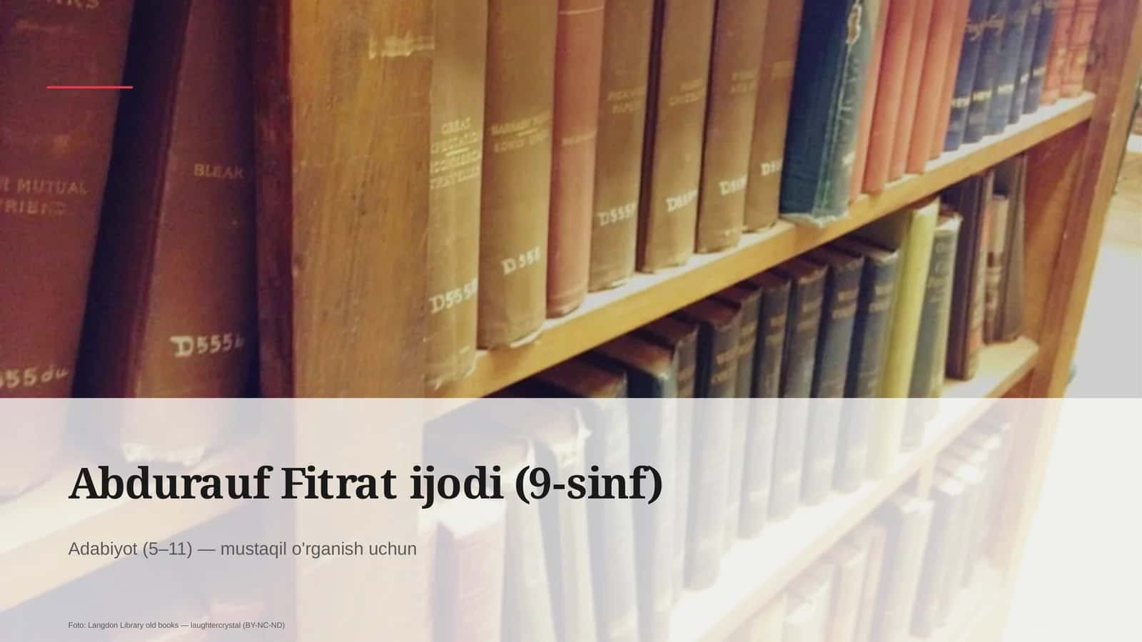 Abdurauf Fitrat ijodi (9-sinf) 1