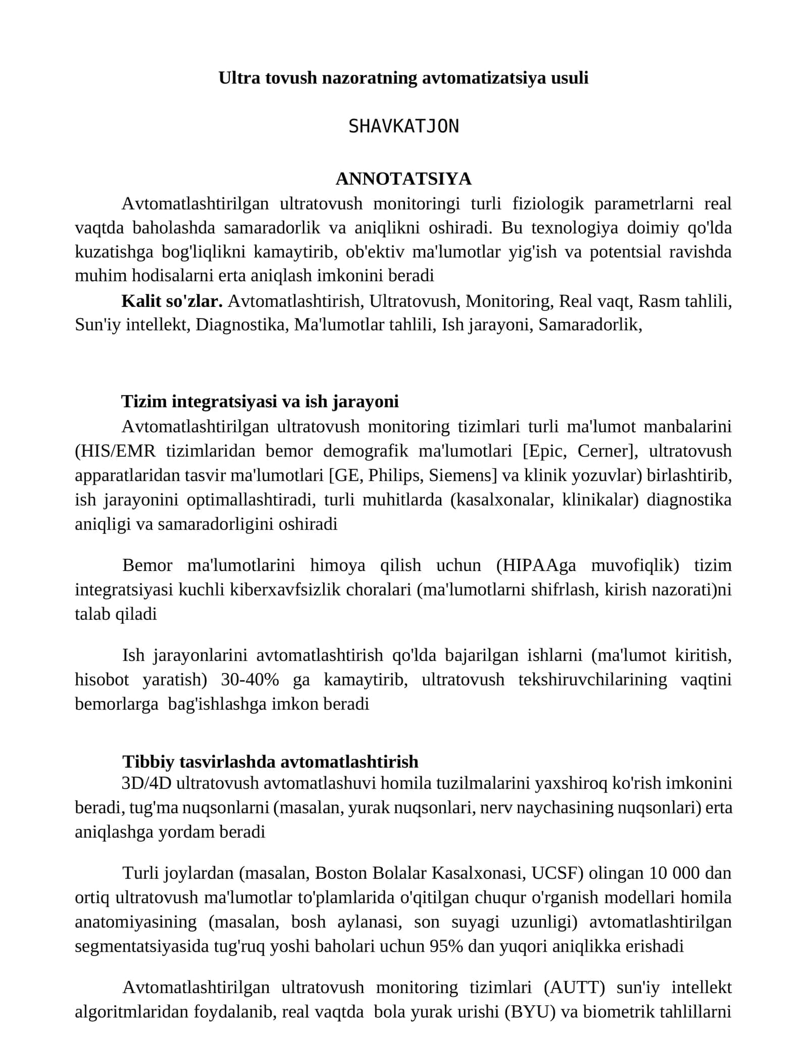 Ultra tovush nazoratning avtomatizatsiya usuli 1