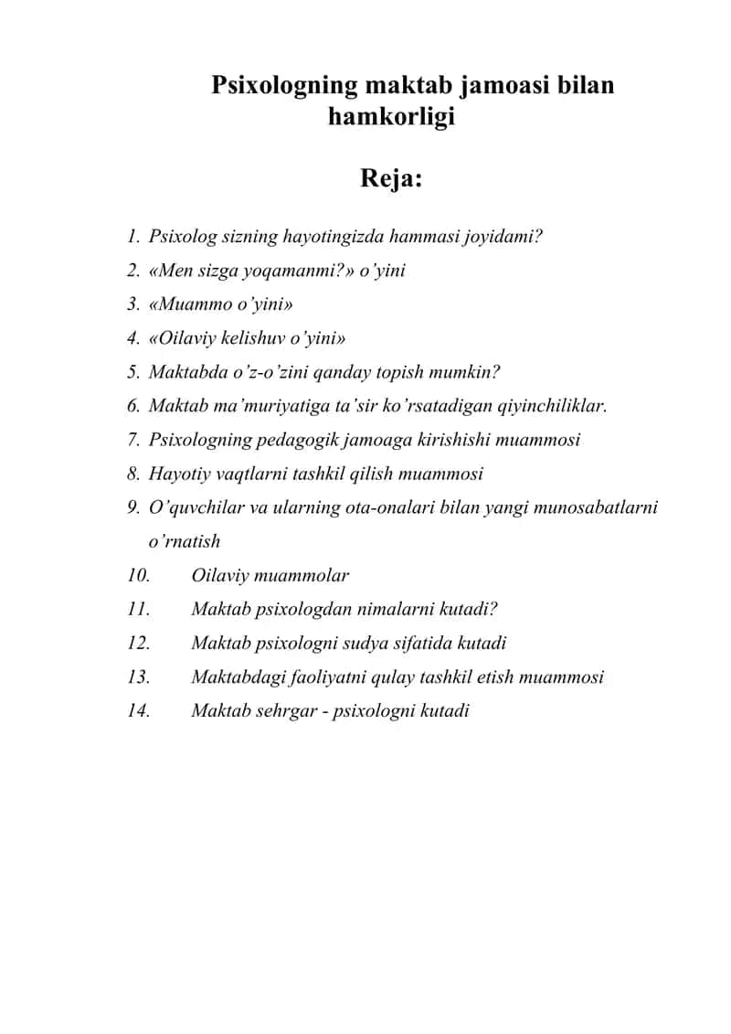 Psixologning maktab jamoasi bilan hamkorligi 1