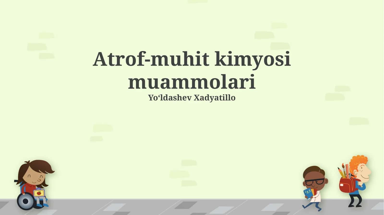 Atrof-muhit kimyosi muammolari 1