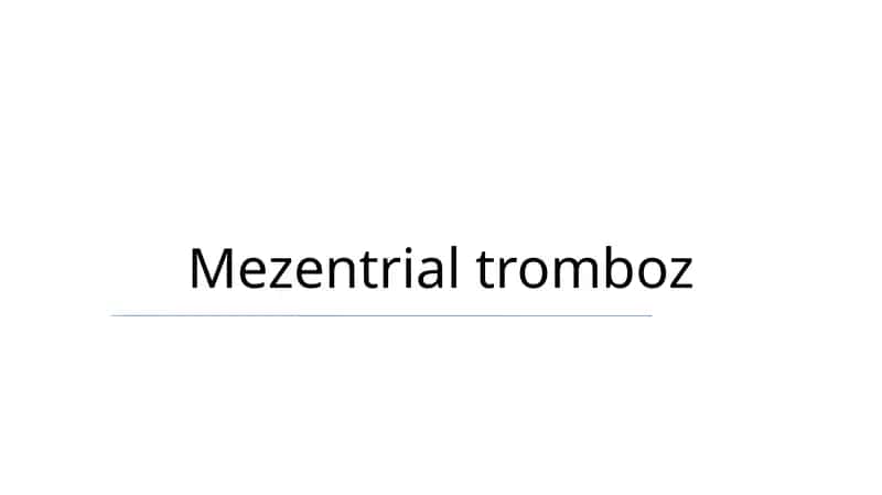 Mezentrial tromboz 1