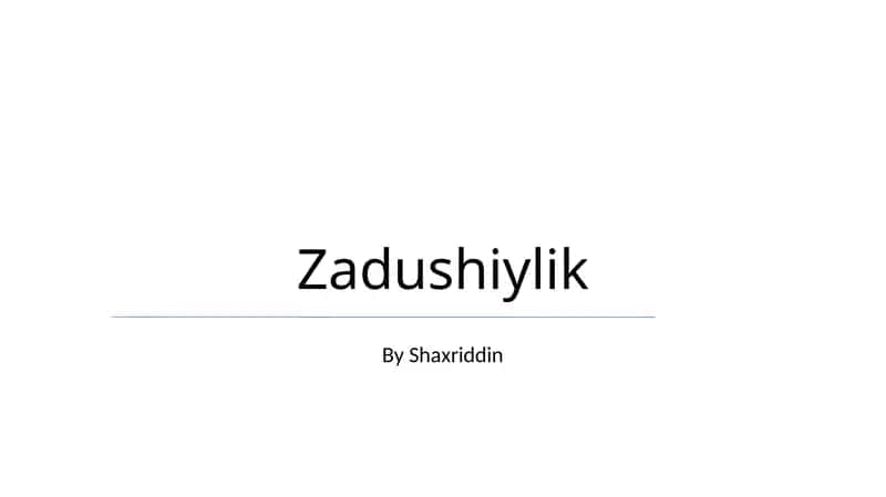 Zadushiylik 1