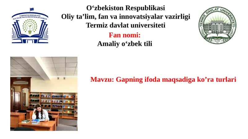 Gapning ifoda maqsadiga ko’ra turlari 1