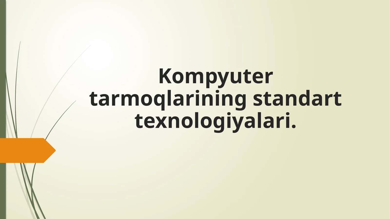 Kompyuter tarmoqlarining standart texnologiyalari 1