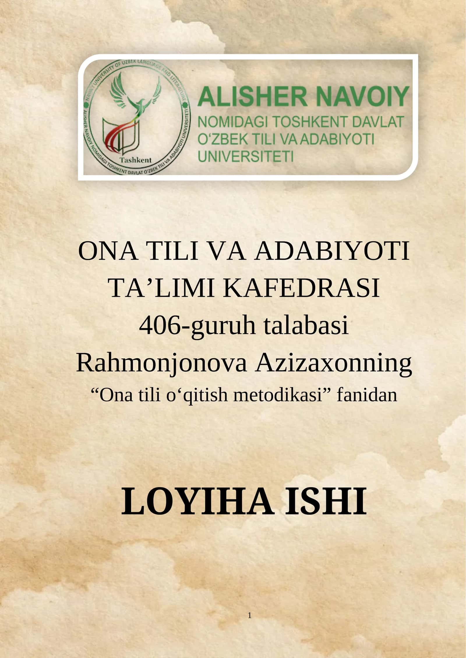 ONA TILI VA ADABIYOTI TA’LIMI KAFEDRASI 1