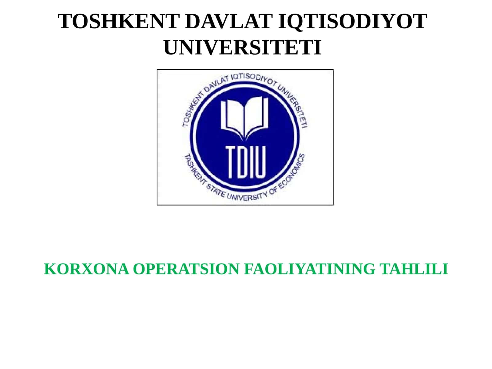 KORXONA OPERATSION FAOLIYATINING TAHLILI 1