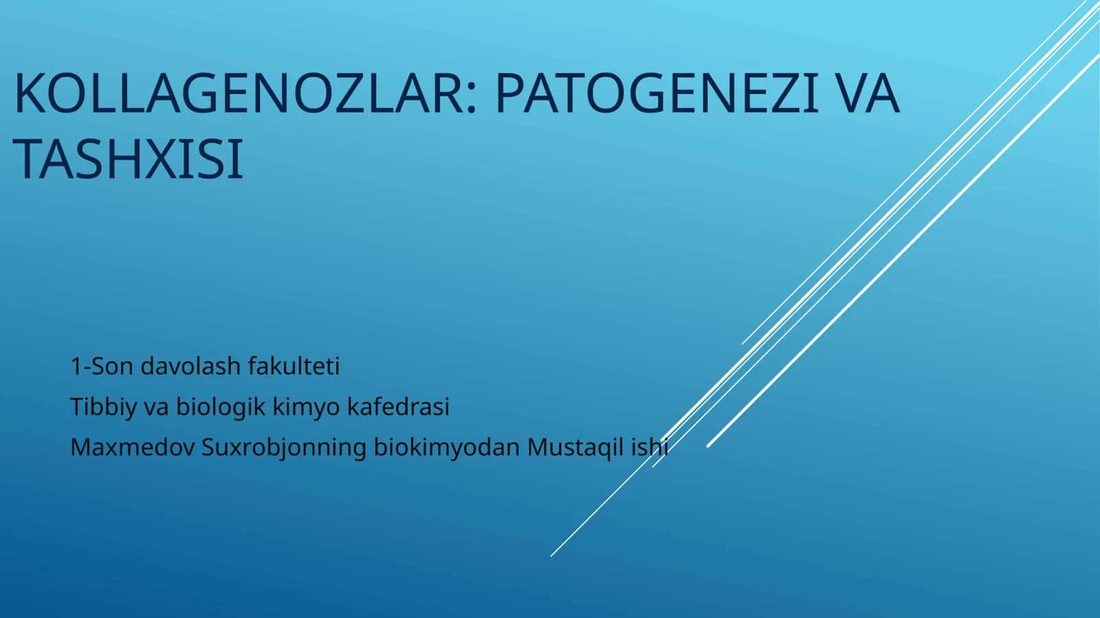 Kollagenozlar: patogenezi va tashxisi. 1