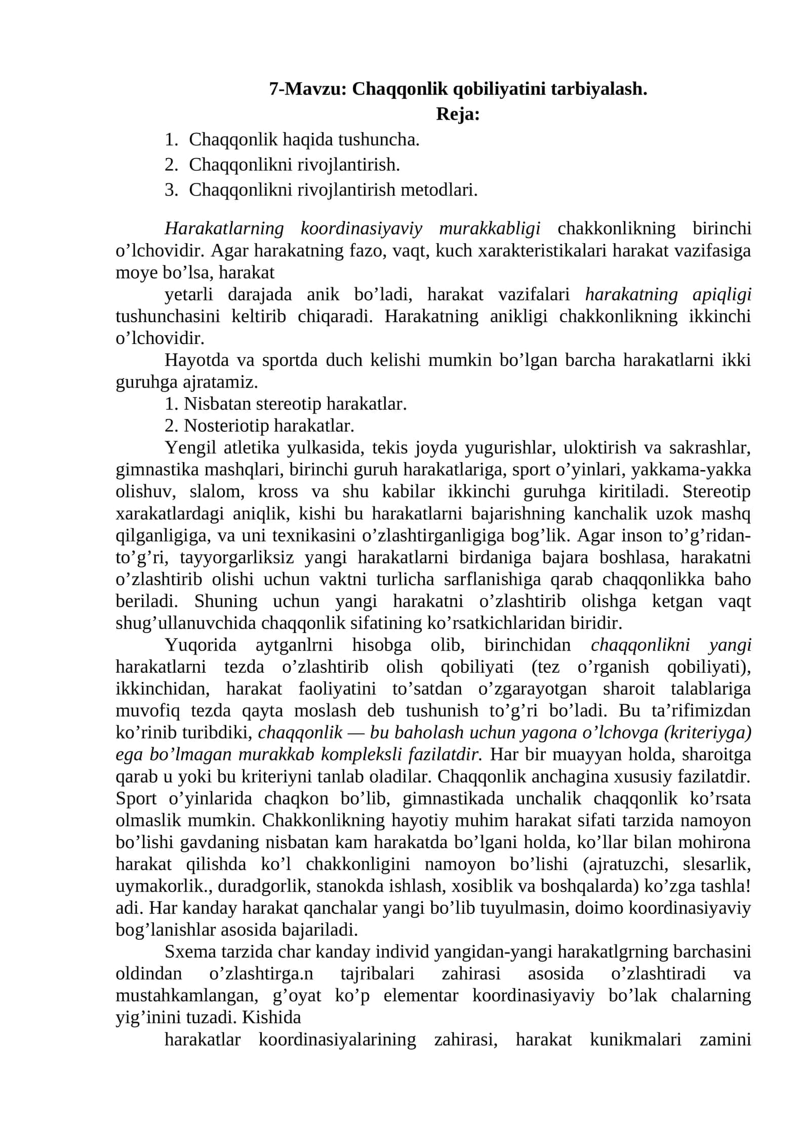 Chaqqonlik qobiliyatini tarbiyalash 1