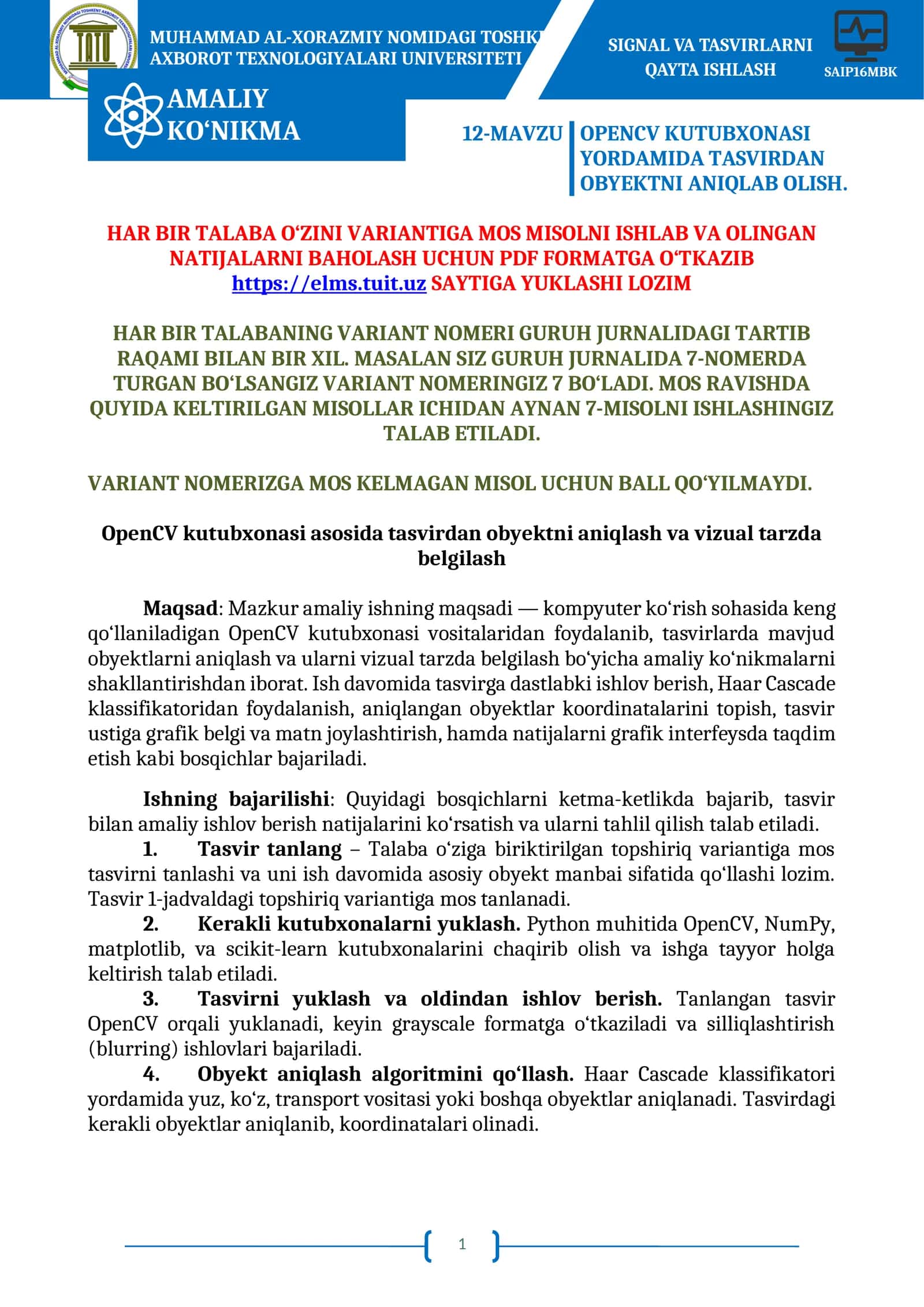 OPENCV KUTUBXONASI YORDAMIDA TASVIRDAN OBYEKTNI ANIQLAB OLISH 1