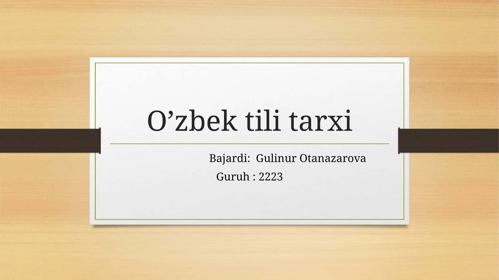 Eski o’zbek tilida ko’chirma gaplarning shakllanishi 1