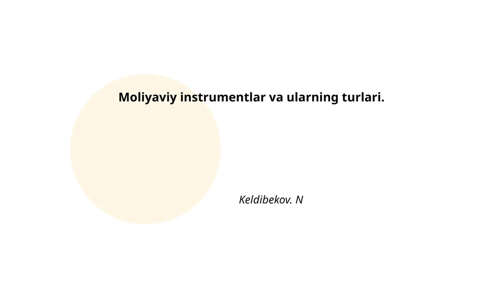 Moliyaviy instrumentlar va ularning turlari 1