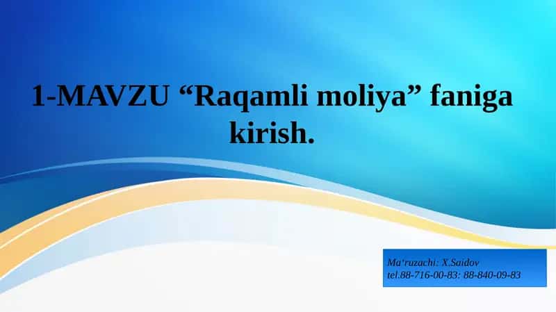 Raqamli moliya 1