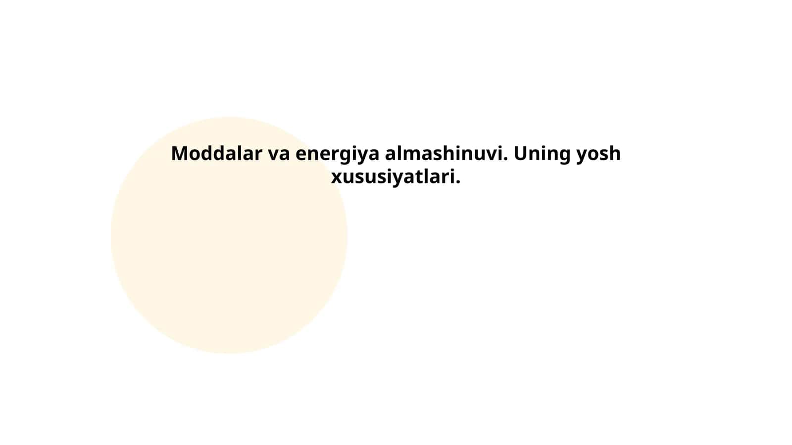 Moddalar va energiya almashinuvi asoslari 1
