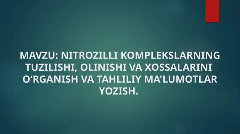 Nitrozillik Komplekslar 1