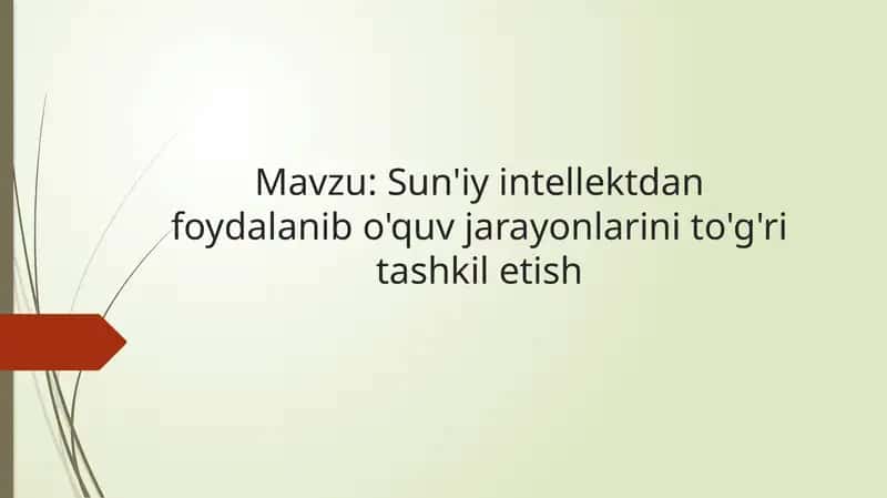 Sun'iy intellekt texnologiyalari 1