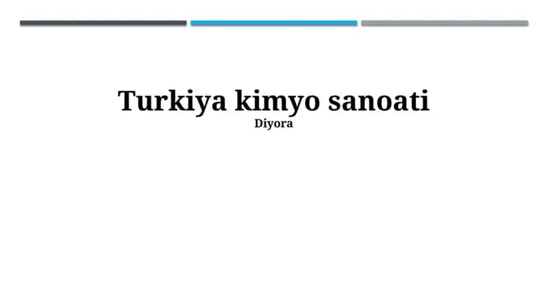 Turkiya kimyo sanoati 1