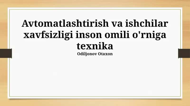 Xavfsizlik standartlari va qoidalari 1