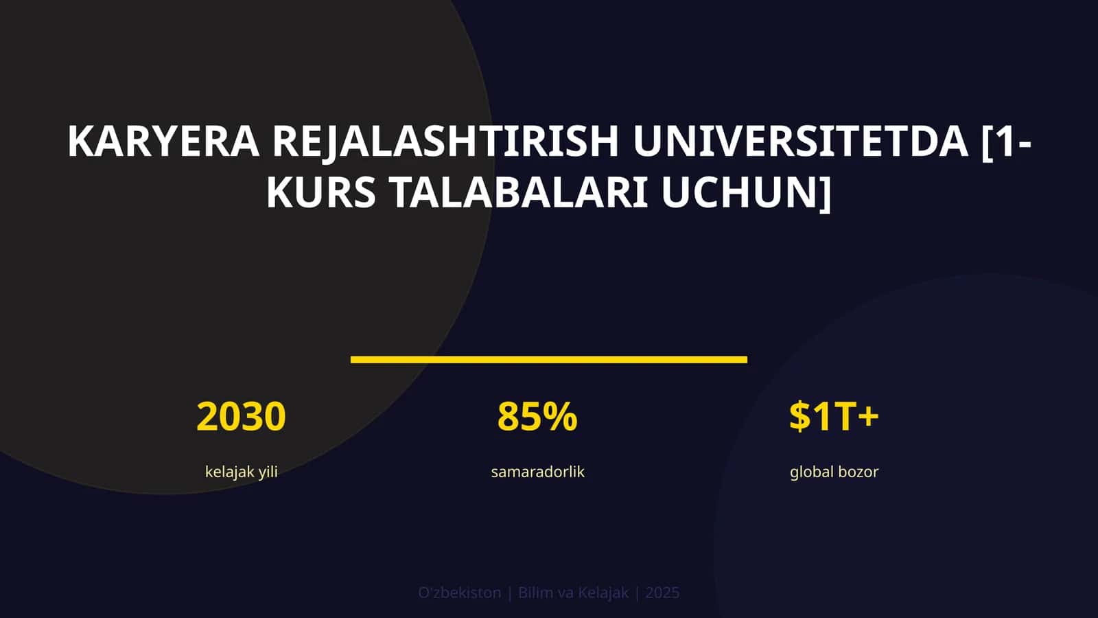 Karyera rejalashtirish universitetda [1-kurs talabalari uchun] 1