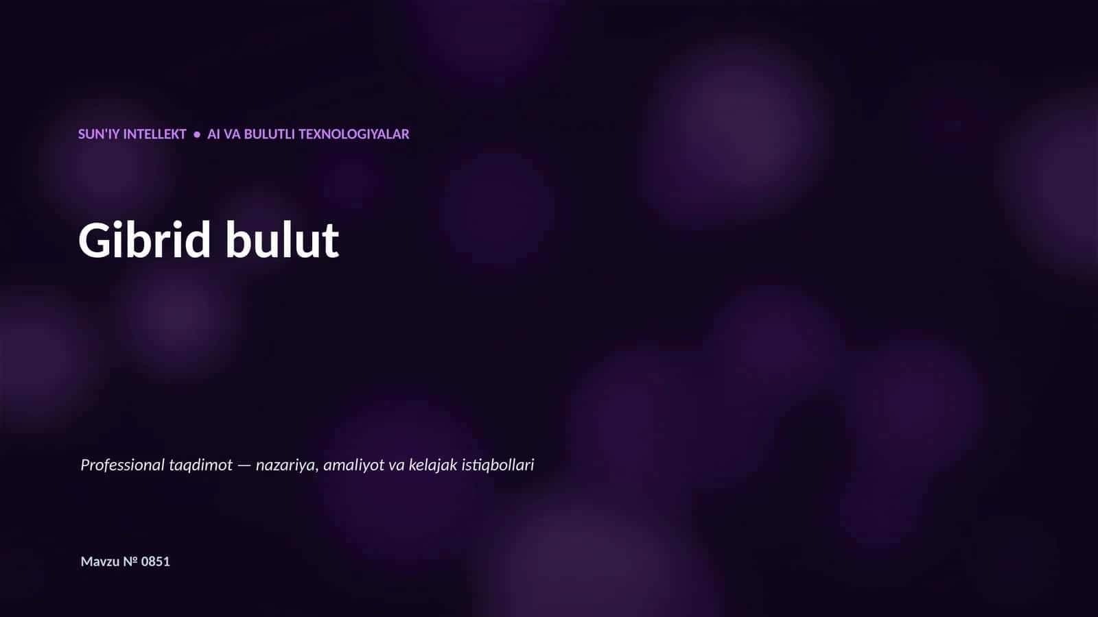 Professional taqdimot — nazariya, amaliyot va kelajak istiqbollari 1