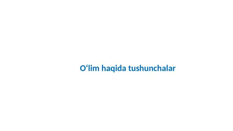 Oʻlim haqida tushunchalar 1