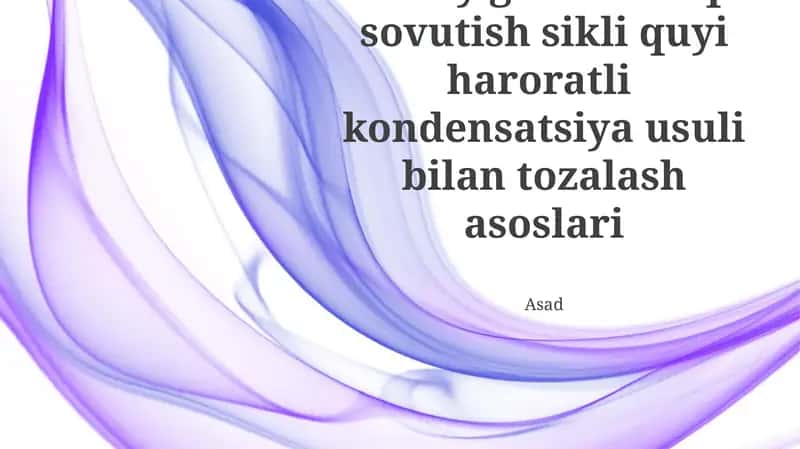 Tabiiy gazni tashqi sovutish sikli 1