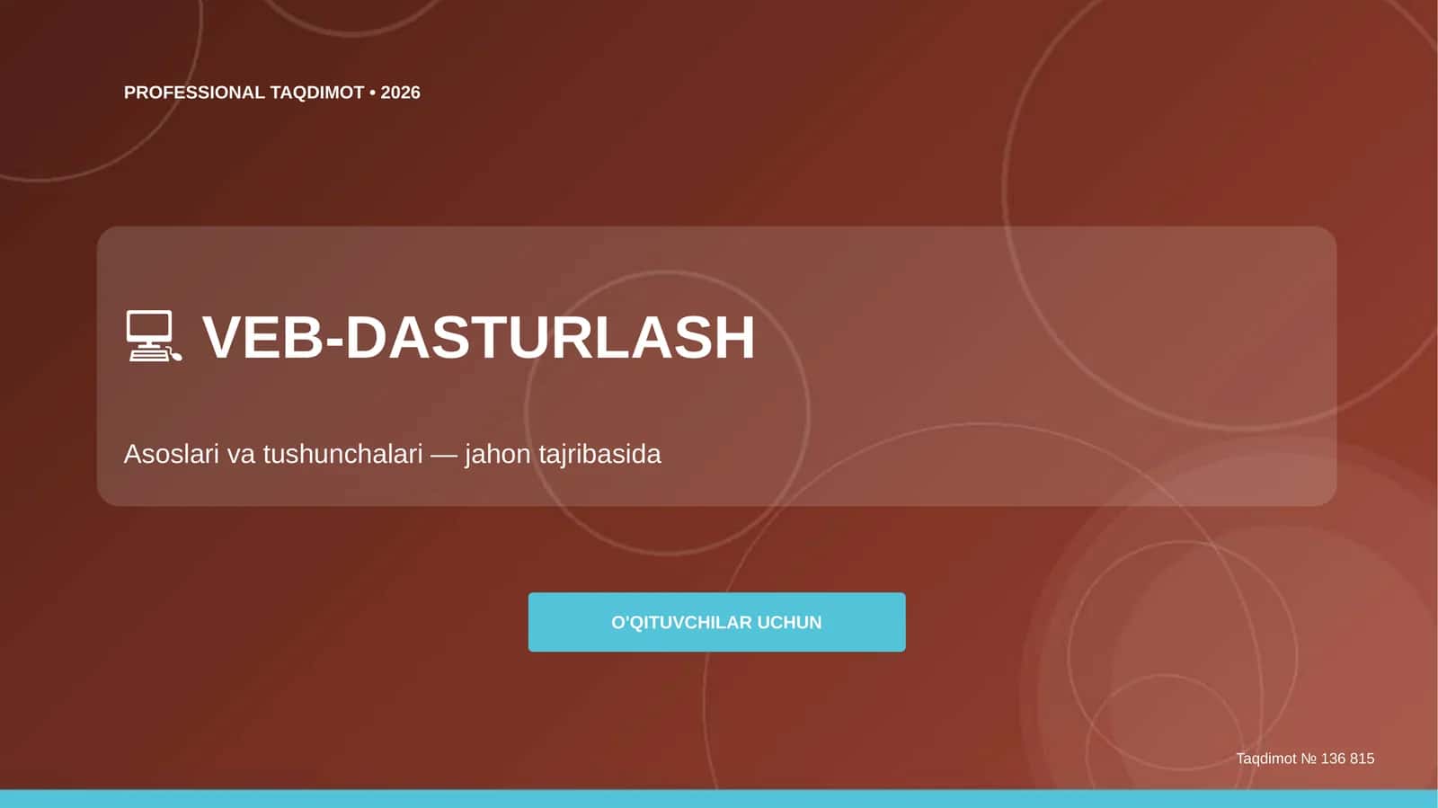 VEB-DASTURLASH Asoslari va tushunchalari 1