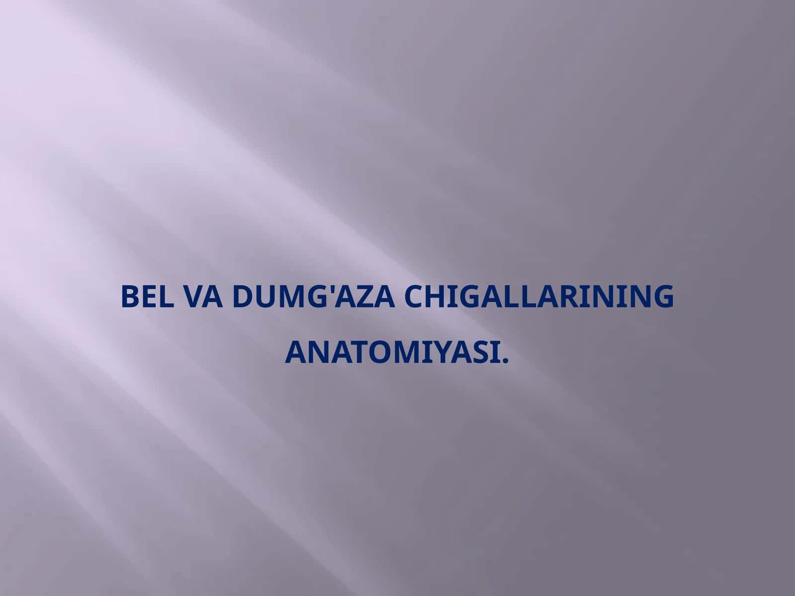 Belva dumg'aza chigallarining anatomiyasi 1