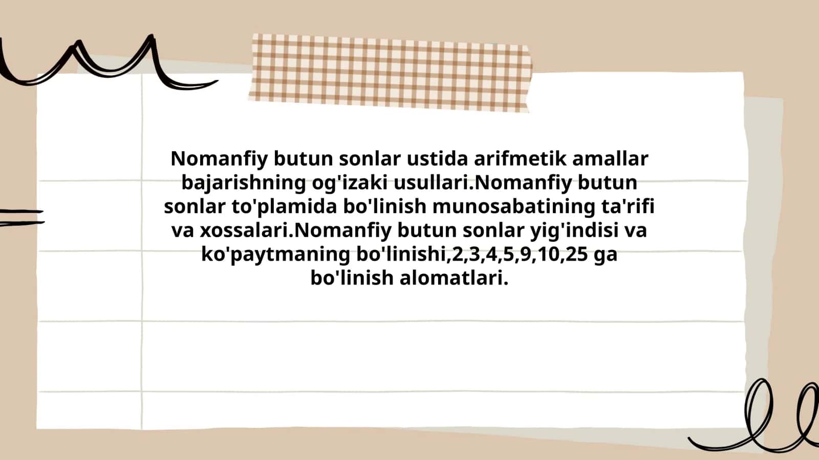 Nomanfiy butun sonlar ustida arifmetik amallar 1