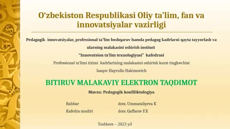 Pedagogik konfilktologiya 1