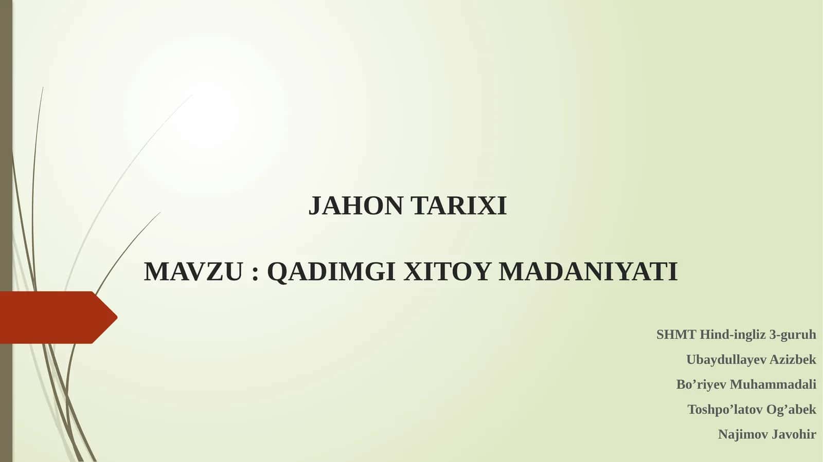 Qadimgi Xitoy sivilizatsiyasi madaniyati 1