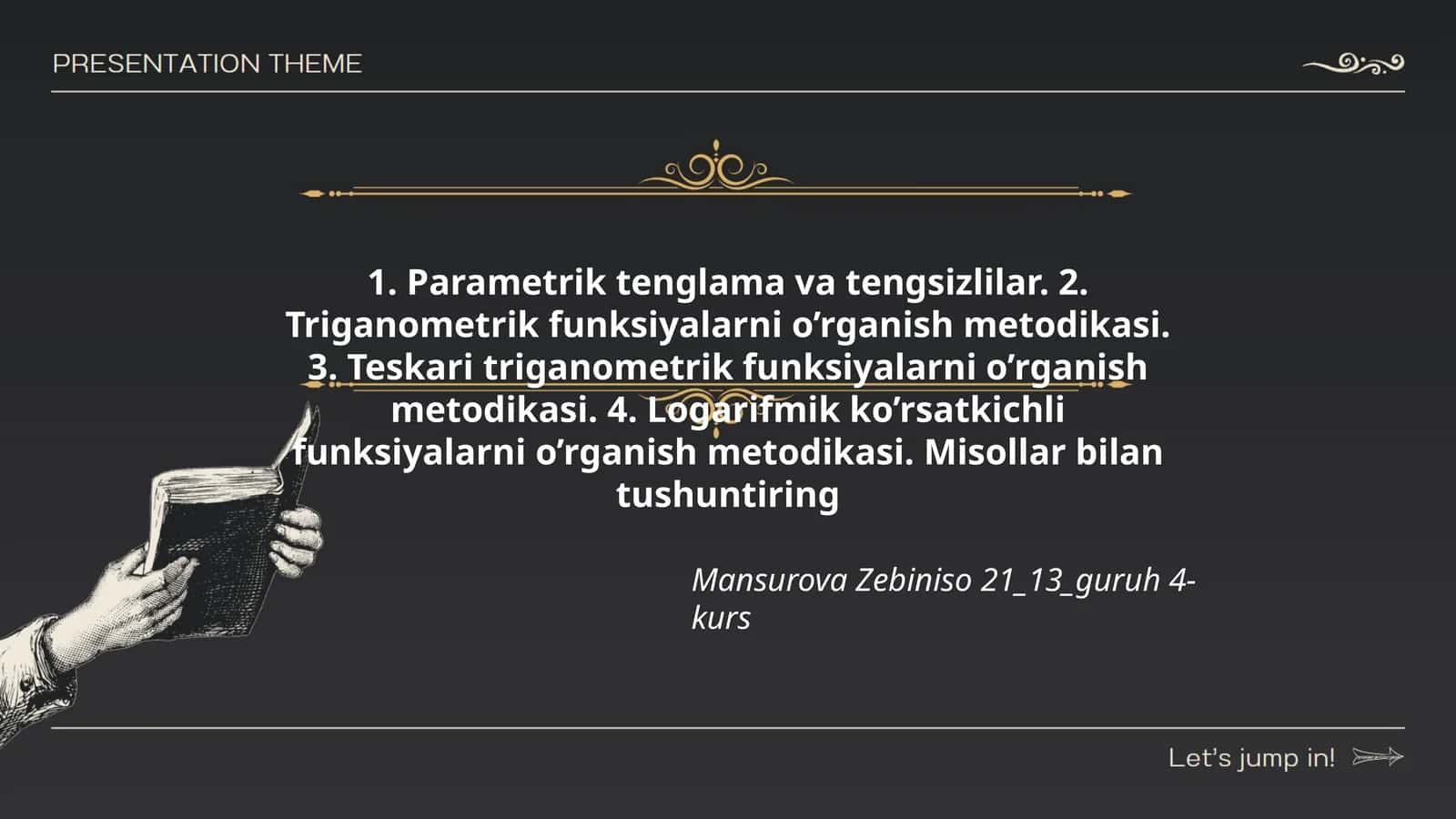 Trigonometrik funksiyalarni o’rganish metodikasi 1