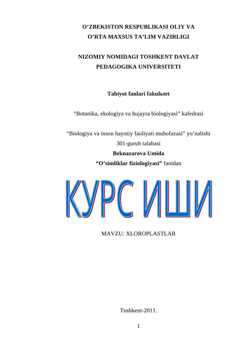 XLOROPLASTLAR 1