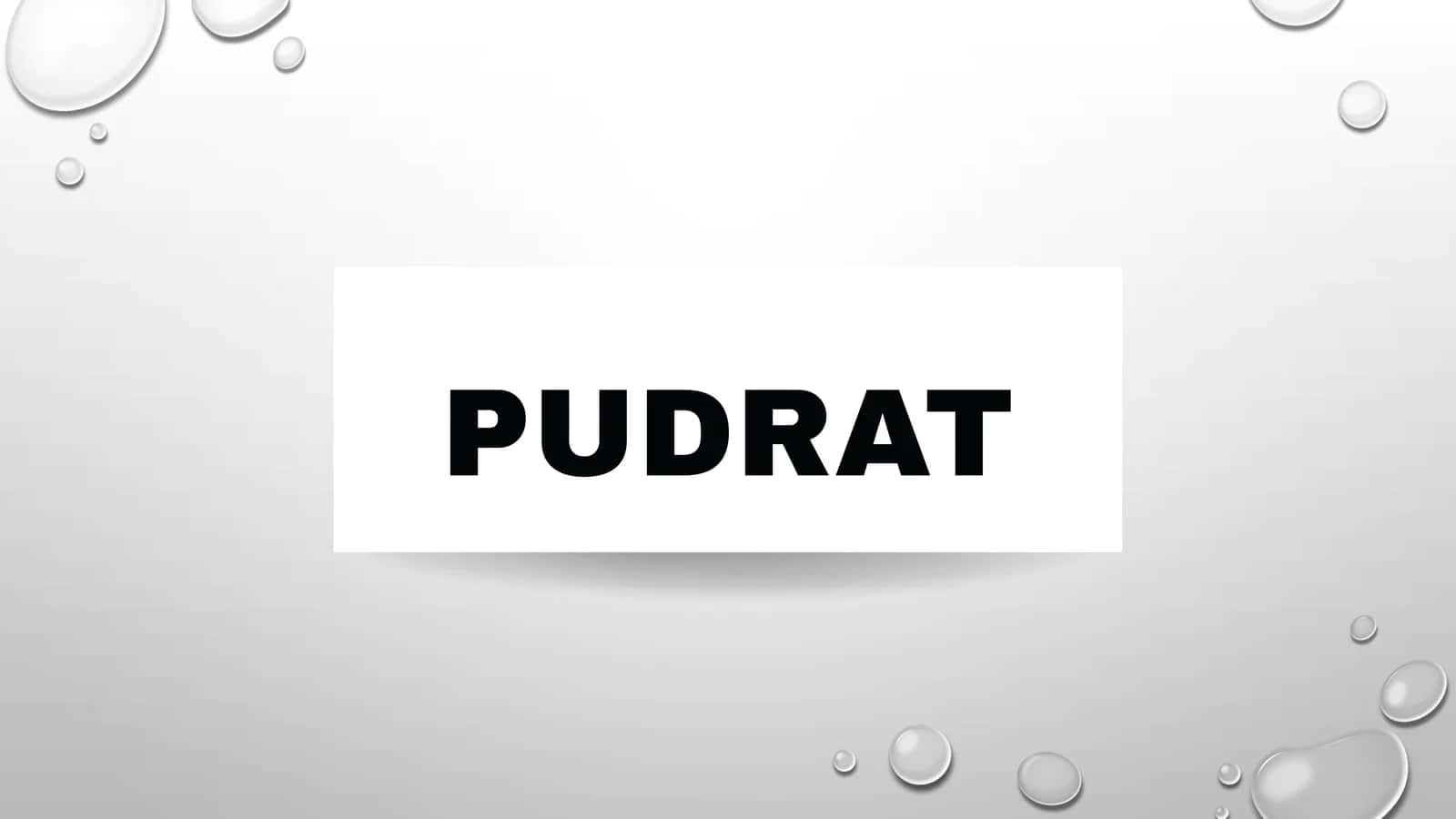 PUDRAT TO'G'RISIDA TUSHUNCHA 1