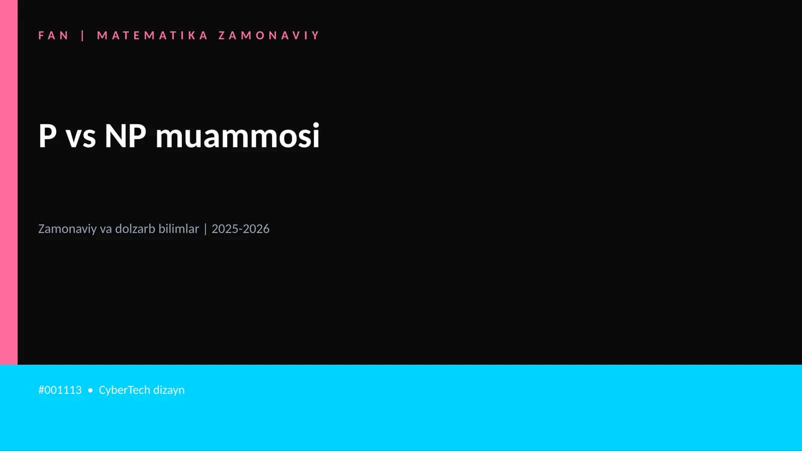 P vs NP muammosi 1